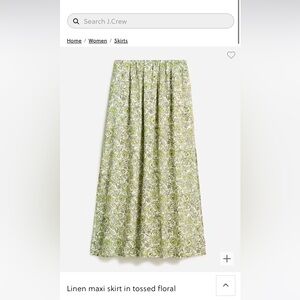 J.Crew Linen maxi skirt in tossed floral, size 18, Item BI744